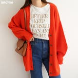 ボリューム袖 ミドル丈 ニットカーディガン | andme | 詳細画像1 