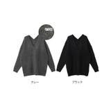 Vネック 片畦ニット トップス | andme | 詳細画像2 