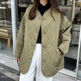 ノーカラー キルティング ジャケット | andme | 詳細画像1