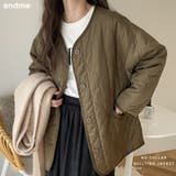 ノーカラー キルティング ジャケット | andme | 詳細画像1 