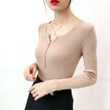 リブニット ヘンリーネック トップス | SUNSHINE CLOSET | 詳細画像7 
