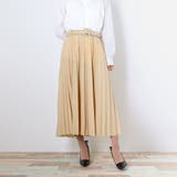 ベージュ | プリーツスカート ロング ベルト付き | SUNSHINE CLOSET