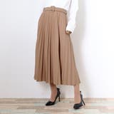 キャメル | プリーツスカート ロング ベルト付き | SUNSHINE CLOSET