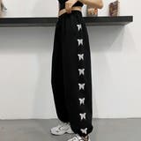 ブラック | スウェットパンツ サイドバタフライ 春 | SUNSHINE CLOSET