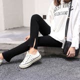 内スリット*ブラック | ストレッチサイドスリットリブレギンス 春 春服 | SUNSHINE CLOSET
