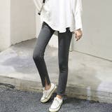 内スリット*ダークグレー | ストレッチサイドスリットリブレギンス 春 春服 | SUNSHINE CLOSET