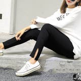 外スリット*ブラック | ストレッチサイドスリットリブレギンス 春 春服 | SUNSHINE CLOSET