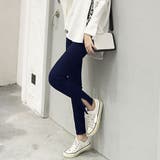 外スリット*ネイビー | ストレッチサイドスリットリブレギンス 春 春服 | SUNSHINE CLOSET