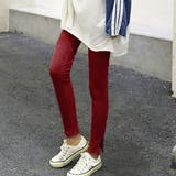 外スリット*ダークレッド | ストレッチサイドスリットリブレギンス 春 春服 | SUNSHINE CLOSET
