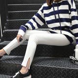 外スリット*ホワイト | ストレッチサイドスリットリブレギンス 春 春服 | SUNSHINE CLOSET