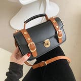 ブラック | ショルダーバッグ 斜め掛けレディース 配色 | ANGELCLOSET