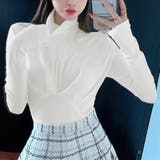 ホワイト | タートルネックトップスカットソー風 春 春服 | ANGELCLOSET