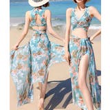 タンキニ 水着3点セットパレオ付き 韓国 | SUNSHINE CLOSET | 詳細画像5 