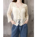 フロントリボン春夏トップス 長袖シースルー羽織り透け感 大人可愛い春夏服薄手 | SUNSHINE CLOSET | 詳細画像17