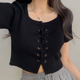サマーニット ショート丈 ニットトップス | ANGELCLOSET | 詳細画像1
