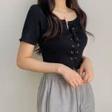 サマーニット ショート丈 ニットトップス | ANGELCLOSET | 詳細画像6