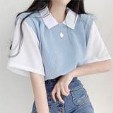 半袖ニットtシャツ レイヤード風Tシャツ | ANGELCLOSET | 詳細画像1
