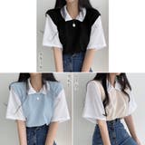半袖ニットtシャツ レイヤード風Tシャツ | ANGELCLOSET | 詳細画像2