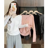 サイドドローストリングTシャツキーネック | SUNSHINE CLOSET | 詳細画像2