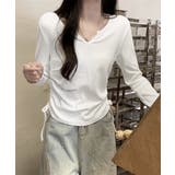 サイドドローストリングTシャツキーネック | SUNSHINE CLOSET | 詳細画像5