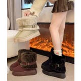 厚底ムートンブーツベルト付き裏起毛ブーツ | SUNSHINE CLOSET | 詳細画像12 