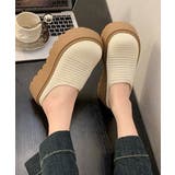 歩きやすいニットサンダルレディース 楽ちんシューズボリュームソール かかとなしス… | SUNSHINE CLOSET | 詳細画像2 