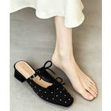 チャンキーヒール ミュールパンプス キラキラ | SUNSHINE CLOSET | 詳細画像10