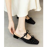 チャンキーヒール ミュールパンプス キラキラ | SUNSHINE CLOSET | 詳細画像11