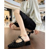 チャンキーヒール ミュールパンプス キラキラ | SUNSHINE CLOSET | 詳細画像6