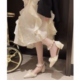 アンクルストラップフェミニン大人可愛いローヒールセパレートパンプス 華やかパーテ… | SUNSHINE CLOSET | 詳細画像18