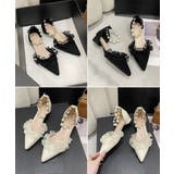 アンクルストラップフェミニン大人可愛いローヒールセパレートパンプス 華やかパーテ… | SUNSHINE CLOSET | 詳細画像21