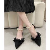 アンクルストラップフェミニン大人可愛いローヒールセパレートパンプス 華やかパーテ… | SUNSHINE CLOSET | 詳細画像3