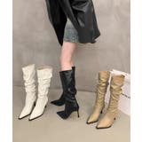 上品フェイクレザーブーツ くしゅくしゅブーツ美脚脚長 レディース | SUNSHINE CLOSET | 詳細画像2 