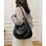 ホーボーバッグ黒フラップショルダーバッグ | SUNSHINE CLOSET | 詳細画像12 