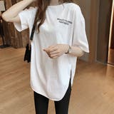 ロングtシャツ レディース 韓国 ロゴT | ANGELCLOSET | 詳細画像5