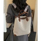 レディース大容量リュックサック柄ショルダー A4対応 通勤通学キャンバス鞄合皮切… | SUNSHINE CLOSET | 詳細画像9