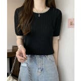 レトロ可愛い配色 パイピングリブニットプルオーバー クルーネックコンパクトニット… | SUNSHINE CLOSET | 詳細画像5 