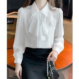 フリルリボンブラウス韓国風シャツブラウス | SUNSHINE CLOSET | 詳細画像1 