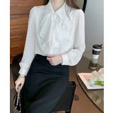 フリルリボンブラウス韓国風シャツブラウス | SUNSHINE CLOSET | 詳細画像4 