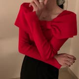 ビッグリボンニットトップスレディース秋冬 | SUNSHINE CLOSET | 詳細画像1 