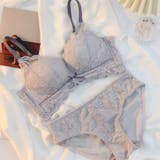 ラベンダーグレー | 花柄レースブラショーツセット セクシー | SUNSHINE CLOSET
