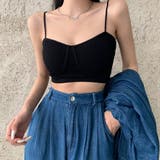 ブラック | リブキャミソールパッド付き レディース | SUNSHINE CLOSET