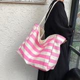 ボーダーキャンバストートバッグa4大容量 | SUNSHINE CLOSET | 詳細画像12 