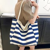 ボーダーキャンバストートバッグa4大容量 | SUNSHINE CLOSET | 詳細画像8 