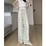 総柄ワイドパンツレディースウエストリボン | ANGELCLOSET | 詳細画像4