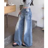ウォッシュ加工デニムパンツ ワイドデニム | SUNSHINE CLOSET | 詳細画像4 