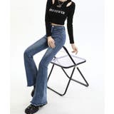 セミフレアデニムパンツ美脚フリンジパンツ | SUNSHINE CLOSET | 詳細画像1 