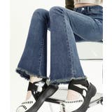 セミフレアデニムパンツ美脚フリンジパンツ | SUNSHINE CLOSET | 詳細画像3 