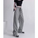 リラックスボーダーパンツウエスト紐韓国風 | SUNSHINE CLOSET | 詳細画像1 