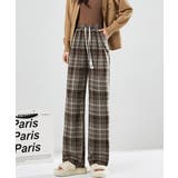 チェック柄パンツハイウエストワイドパンツ | SUNSHINE CLOSET | 詳細画像5 